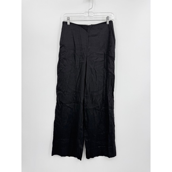 Babaton Pants - Babaton Aritzia parity Wide Leg Trousers sz 2 Black Linen Blend High Waist